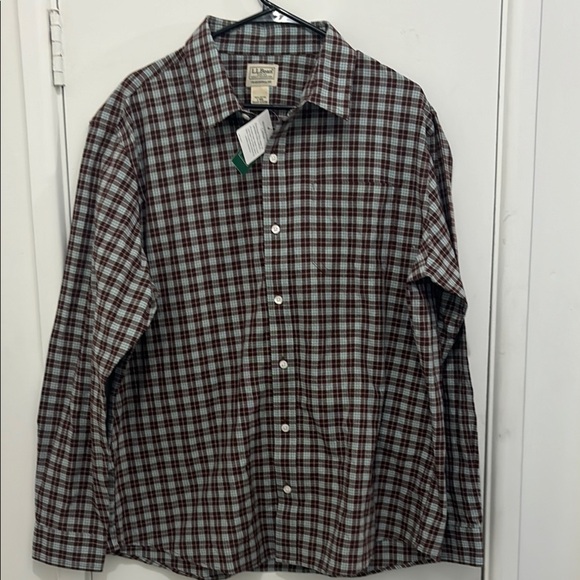L.L. Bean Men's Plaid Shirt - Red and White - Picture 1 of 4